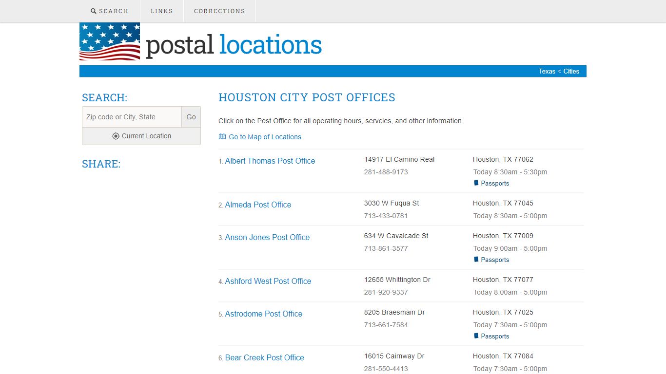 Post Offices in Houston, TX - Location and Hours Information
