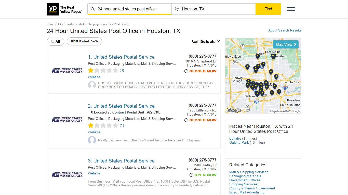 24 Hour United States Post Office in Houston, TX - Yellow Pages